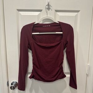 Abercrombie & Fitch Deep Red Long Sleeve Blouse